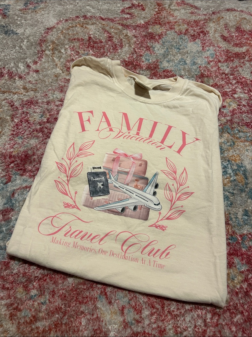 Cream "Family Vacation" Travel Club Tee